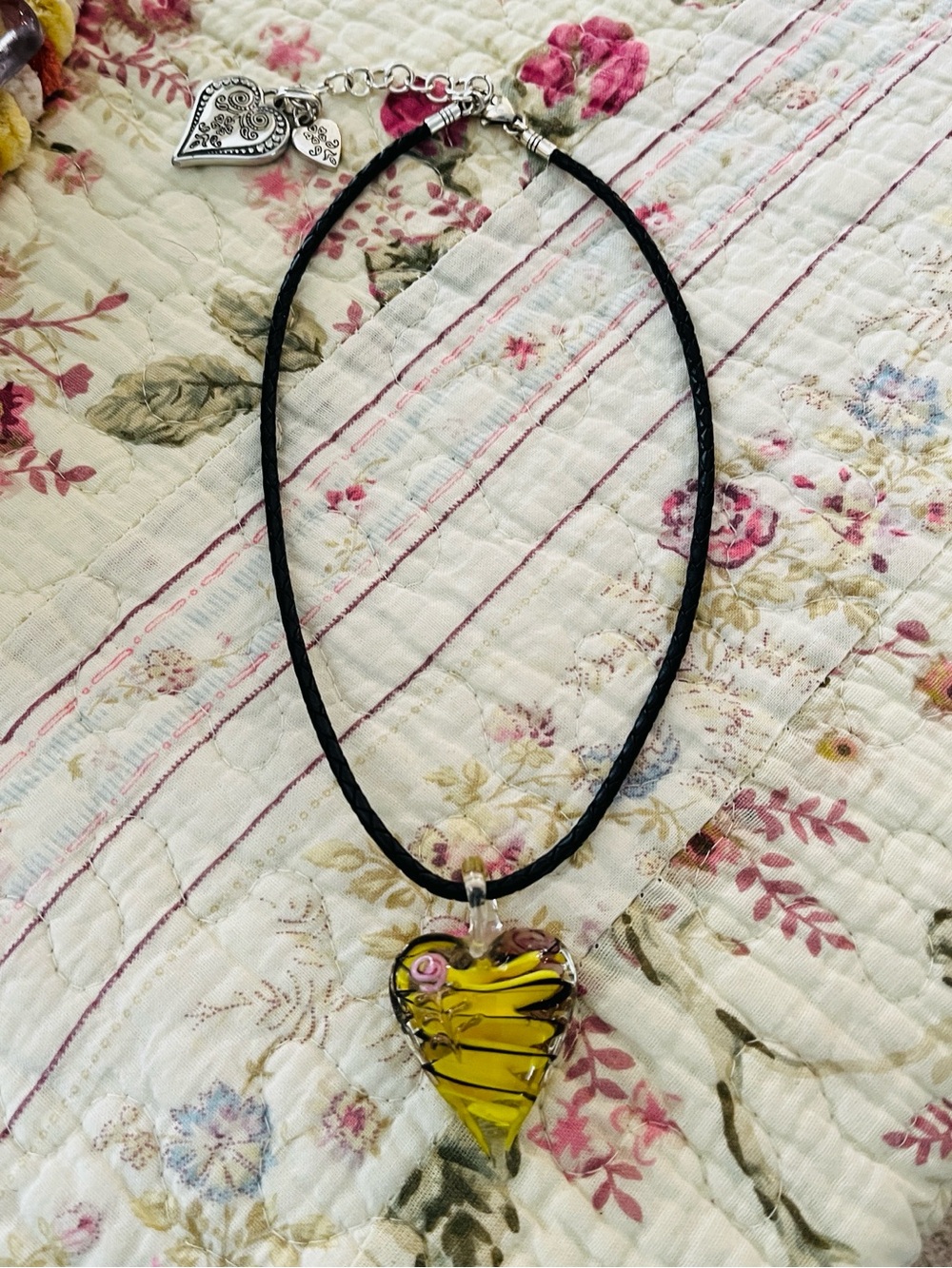 Brighton / Black leather strand necklace